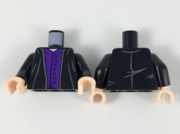 973pb3315c01 - Torso Robe over Dark Purple Vest with 7 Buttons Pattern / Black Arms / Light Nougat Hands