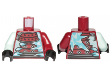 973pb3538c01 - Torso Ninjago Armor with Ice Spikes Pattern / Dark Red Arm Left / Light Aqua Arm Right / Black Hands