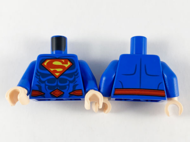 973pb3739c01 - Torso Red and Yellow Superman Logo, Dark Blue Muscles, Red Belt Pattern / Blue Arms / Light Nougat Hands