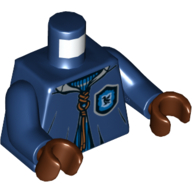 973pb4029c01 - Torso Quidditch Robe over Sweater, Blue Collar and Ravenclaw Crest and Dark Orange Lacing Pattern / Dark Blue Arms / Reddish Brown Hands