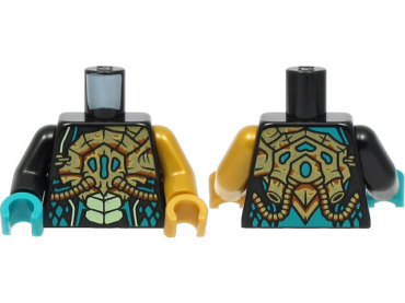 973pb4346c01 - Torso Gold Breathing Apparatus, Yellowish Green Scales Pattern / Pearl Gold Arm Left / Black Arm Right / Pearl Gold Hand Left / Dark Turquoise Hand Right