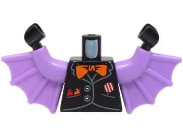 973pb4877c01 - Torso Jacket with 2 Buttons, Red and Orange Candies, Red and White Lollipop, Bow Tie Pattern (BAM) / Medium Lavender Arms with Wings / Black Hands