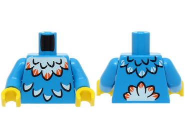 973pb5627c01 - Torso with White Feathers with Orange Tips Pattern (BAM) / Dark Azure Arms / Yellow Hands