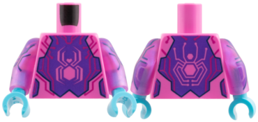 973pb6285c01 - Torso Magenta Circuitry, Dark Purple Breastplate with Spider Pattern / Satin Trans-Dark Pink Arms Dark Purple and Dark Blue Circuitry Pattern / Medium Azure Hands