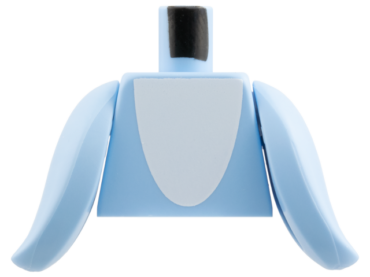 973pb6432c01 - Torso Dolphin with White Ventral Patch Pattern / Bright Light Blue Fins