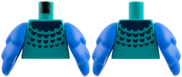973pb6433c01 - Torso Dark Blue Collar and Plumage Pattern / Blue Bird Wings