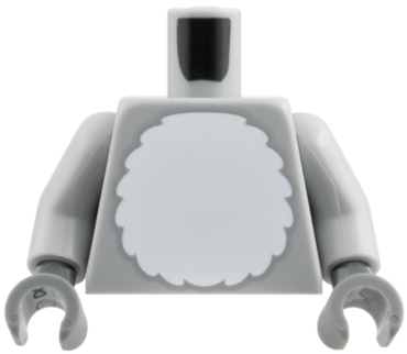 973pb6444c01 - Torso White Round Fur Belly Pattern / Light Bluish Gray Arms / Dark Bluish Gray Hands