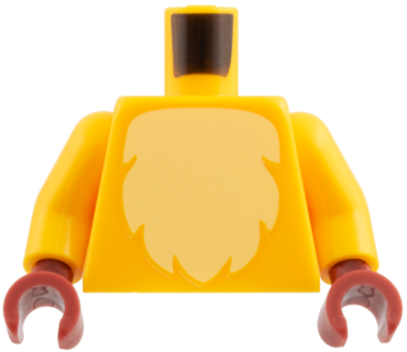 973pb6445c01 - Torso with Bright Light Yellow Fur Pattern / Bright Light Orange Arms / Dark Red Hands