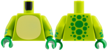 973pb6450c01 - Torso Bright Light Yellow Belly, Green Spots on Back Pattern / Lime Arms with Green Spots Pattern / Green Hands