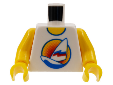 973px126newc01 - Torso Paradisa Sailboat with Sunset Pattern, Inside with Ribs (Reissue) / Yellow Arms / Yellow Hands