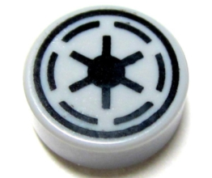 98138pb020 - Tile, Round 1 x 1 with SW Emblem of the Galactic Republic with 6 Spokes Pattern