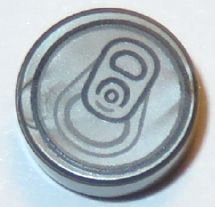 98138pb033 - Tile, Round 1 x 1 with Soda Pop Can Top Pattern