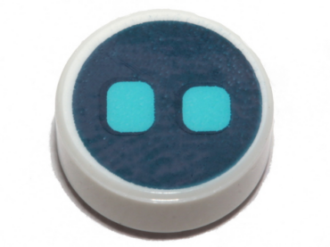 98138pb108 - Tile, Round 1 x 1 with Medium Azure Eyes on Dark Blue Background Pattern