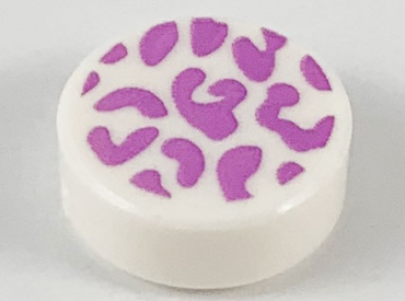 98138pb124 - Tile, Round 1 x 1 with Medium Lavender Splotches Pattern