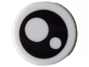 98138pb367 - Tile, Round 1 x 1 with Black Eye with Pupil and Circle Pattern