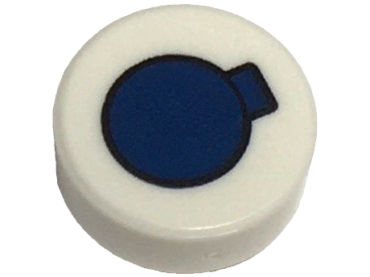 98138pb372 - Tile, Round 1 x 1 with Dark Blue Circle with Tab Spray Can Top Pattern