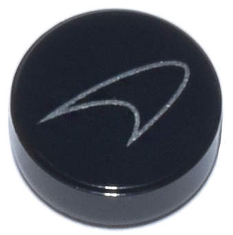98138pb438 - Tile, Round 1 x 1 with Silver McLaren Logo Pattern