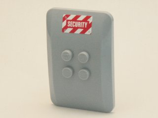 98281pb004 - Wedge 6 x 4 x 2/3 Quad Curved with Red and White Danger Stripes and 'SECURITY' Pattern (Sticker) - Set 4204
