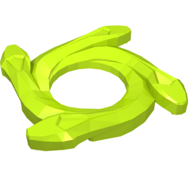 98342 - Ring 4 x 4 with 2 x 2 Hole and 4 Snake Head Ends (Ninjago Spinner Crown)