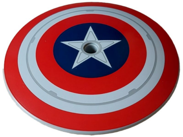98606pb004 - Dish 9 x 9 Inverted (Radar) with Red and White Concentric Rings, Star in Dark Blue Circle Pattern (Captain America Shield)