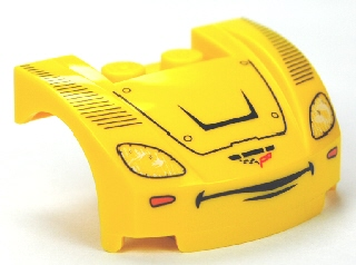 98835pb001 - Vehicle, Mudguard 3 x 4 x 1 2/3 Curved Front with Headlights and Smile Pattern (Jeff Gorvette)