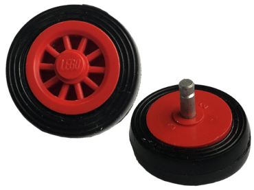 bb0019c01 - Wheel Spoked 2 x 2 with Stud with Black Tire Smooth - Small Solid (bb0019 / 132old)