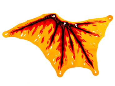 bb1183 - Cloth Wing Dragon Left, Black Bones, Red and Dark Red Flames Pattern