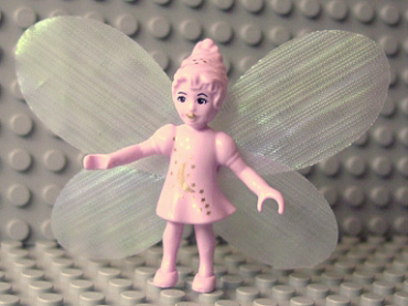 belvfairy01a - Belville Fairy - Pink with Moon Pattern (Millimy) - With Wings and Bow