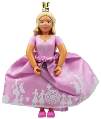 belvfemale39a - Belville Female - Princess, Pink Top, Yellow Hair, Dark Pink Shoes, Pink Skirt, Crown