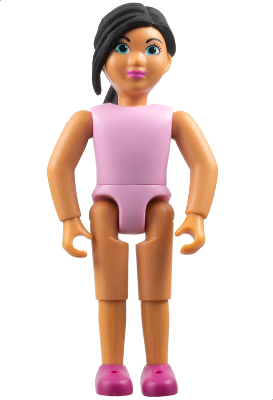belvfemale72 - Belville Female - Girl with Bright Pink Top, Magenta Shoes and Long Black Hair