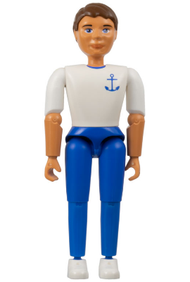 belvmale15 - Belville Male - Brown Hair, White Shirt with Anchor Pattern, Blue Pants, White Shoes