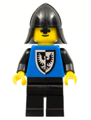 cas101a - Black Falcon - Black Legs, Black Neck-Protector, Shield Bottom Round (Vintage)