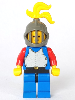 cas180 - Breastplate - Blue with Red Arms, Blue Legs with Black Hips, Dark Gray Grille Helmet, Yellow Plume