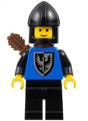 cas301 - Black Falcon - Black Legs, Black Chin-Guard, Shield Bottom Round, Quiver
