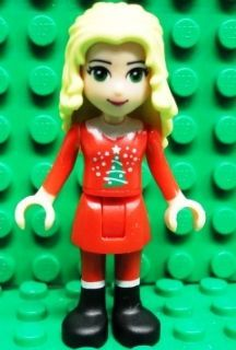 frnd0029 - Friends Christina - Red Skirt and Leggings, Red Long Sleeve Christmas Top