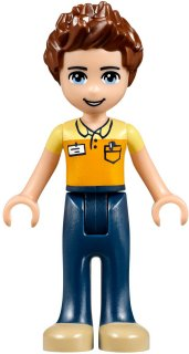 frnd0138 - Friends Daniel - Dark Blue Trousers, Orange and Bright Light Yellow Polo Shirt