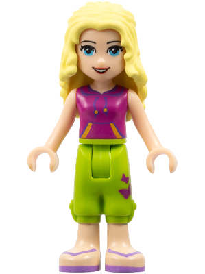 frnd0153 - Friends Liza - Lime Cropped Trousers, Magenta Top