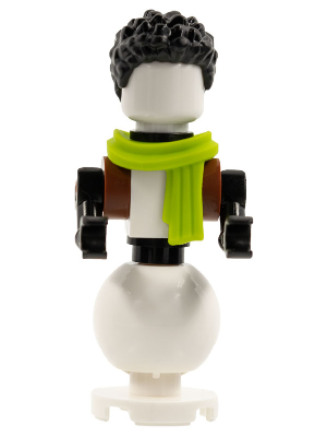 hol252 - Snowman - Black Hair, Lime Scarf