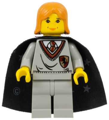 hp030 - Ginny Weasley - Gryffindor Shield Torso, Light Gray Legs, Black Cape with Stars
