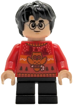 hp589 - Harry Potter - Red Holiday Sweater, Black Short Legs