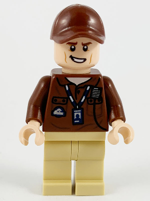 jw065 - Park Worker - Male, Reddish Brown Shirt and Cap, Tan Legs