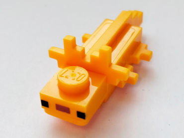 mineaxolotl01 - Minecraft Axolotl with Dark Orange Nose - Brick Built