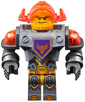 nex069 - Axl - Trans-Neon Orange Visor, Flat Silver Torso