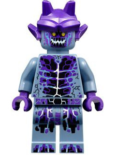 nex072 - Stone Stomper - Fully Cracked Open Chest and Legs, Open Mouth, Dark Purple Gargoyle Horns