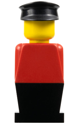 old004 - Legoland - Red Torso, Black Legs, Black Hat