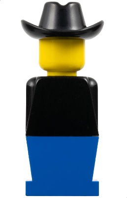 old027 - Legoland - Black Torso, Blue Legs, Black Cowboy Hat