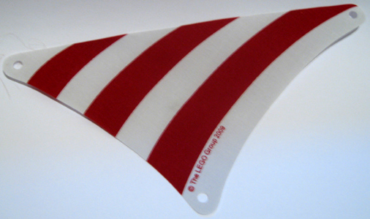 sailbb44 - Cloth Sail Triangular 17 x 20 with Red Stripes Pattern