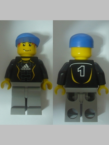soc117s - Soccer Goalie Black - Adidas Logo, White and Yellow Torso Stickers (#1)