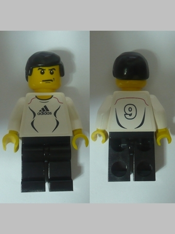 soc126s - Soccer Player White - Adidas Logo, White and Black Torso Stickers (#9)