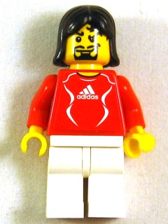 soc133s - Soccer Player Red - Adidas Logo, Red and White Torso Stickers (#15)